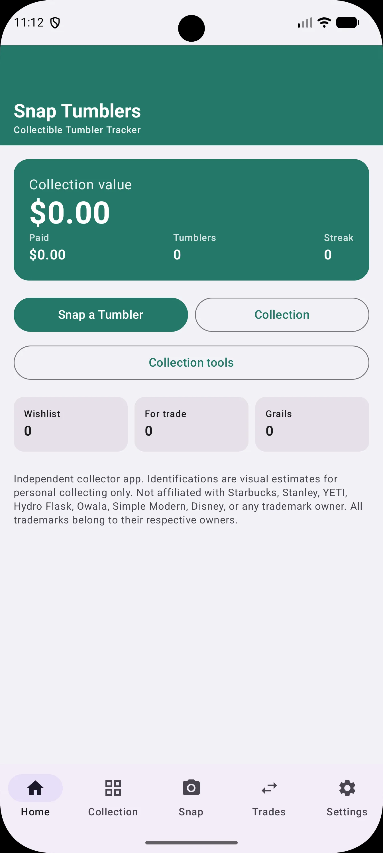 Snap Tumblers home with collection value and Snap a Tumbler.